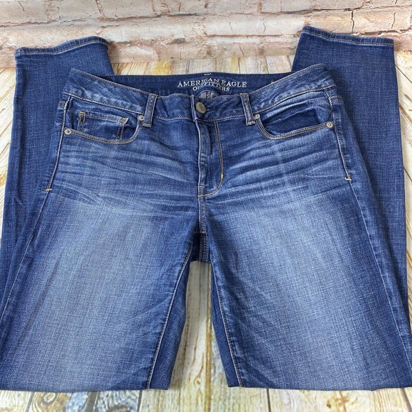 American Eagle Outfitters Denim - American Eagle SKINNY Womens Size 12 Blue Jeans Denim Pants 32x31
